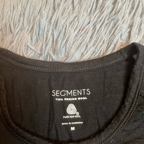 Segmants Black 100% Merino Wool Base Layer Long Sleeve Top Size M - Picture 2 of 4